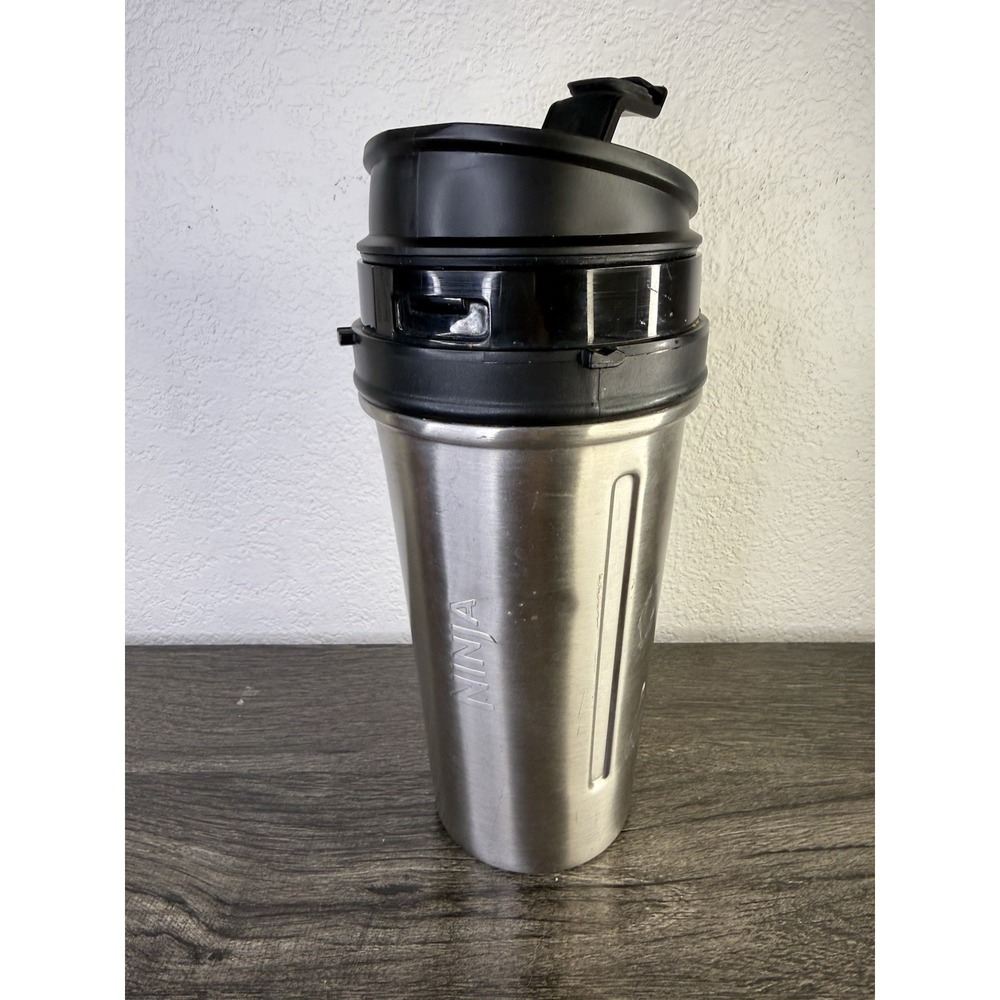 Nutri Ninja 16oz Stainless Steel Blender Portable To Go W/ Lid Travel Tumbler.